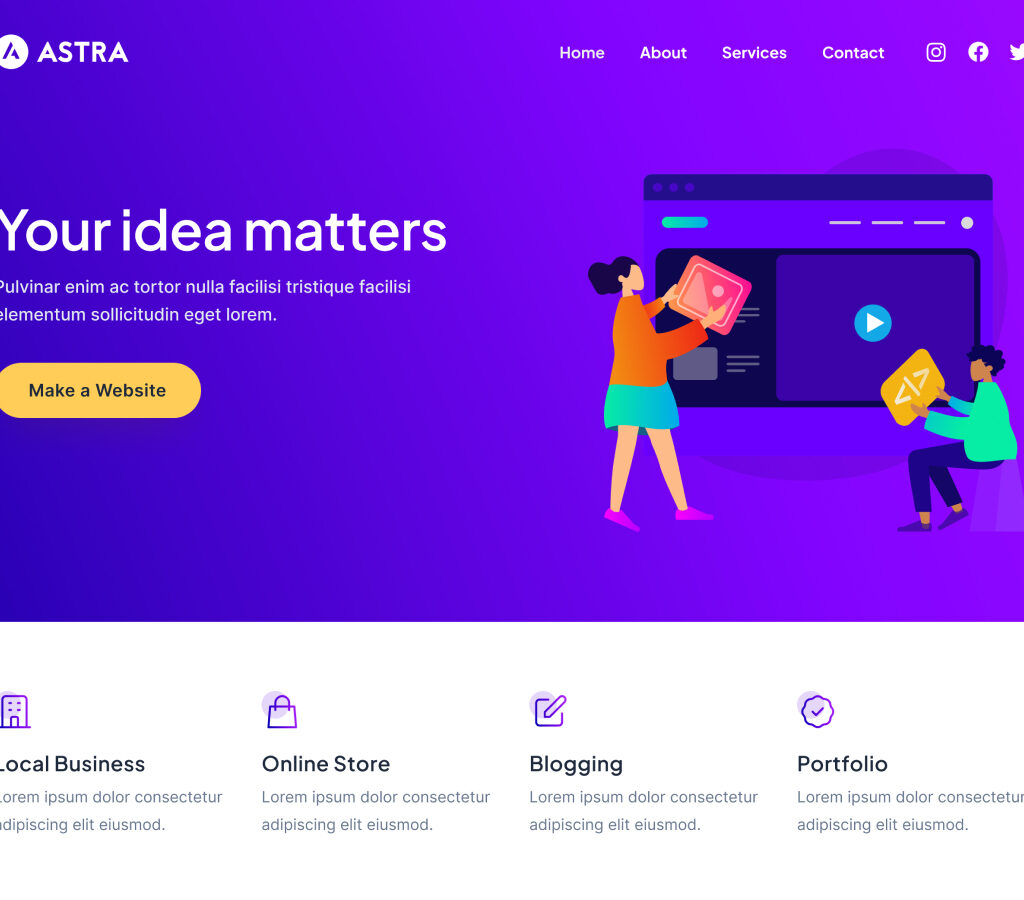 Astra — скриншот темы из WordPress.org