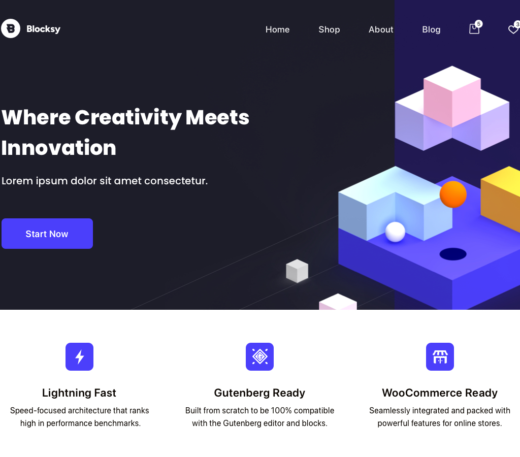 Blocksy — скриншот темы из WordPress.org
