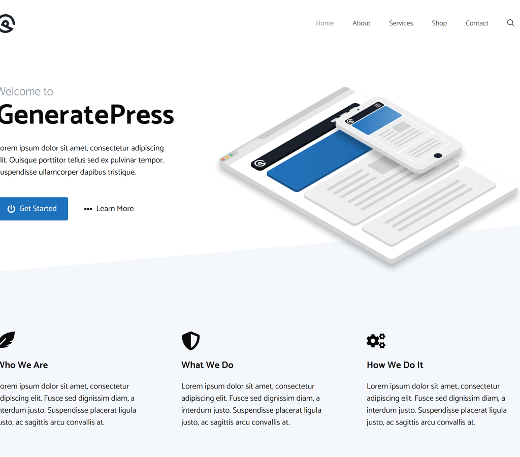 GeneratePress — скриншот темы из WordPress.org