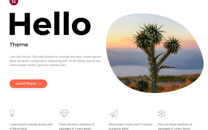 Hello Elementor — минималистичная тема под Elementor