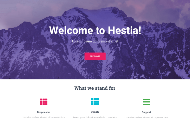 Hestia — тема WordPress для сайта компании и лендинга